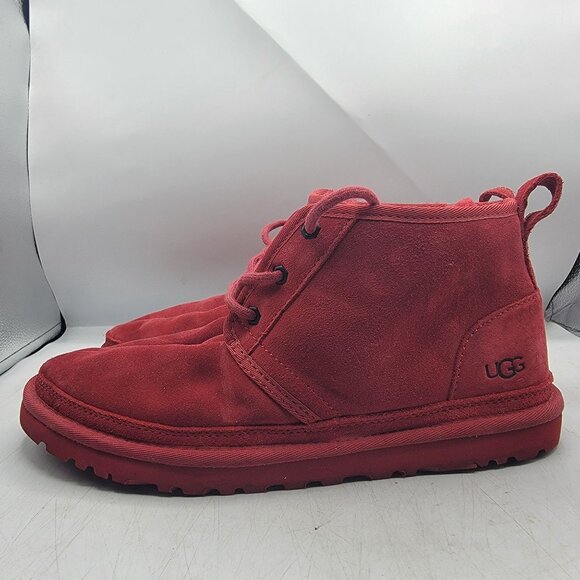 UGG Neumel Mens 10 Red Chukka Boots Lined Warm Casual Outdoors Walking 3236 - Picture 11 of 12
